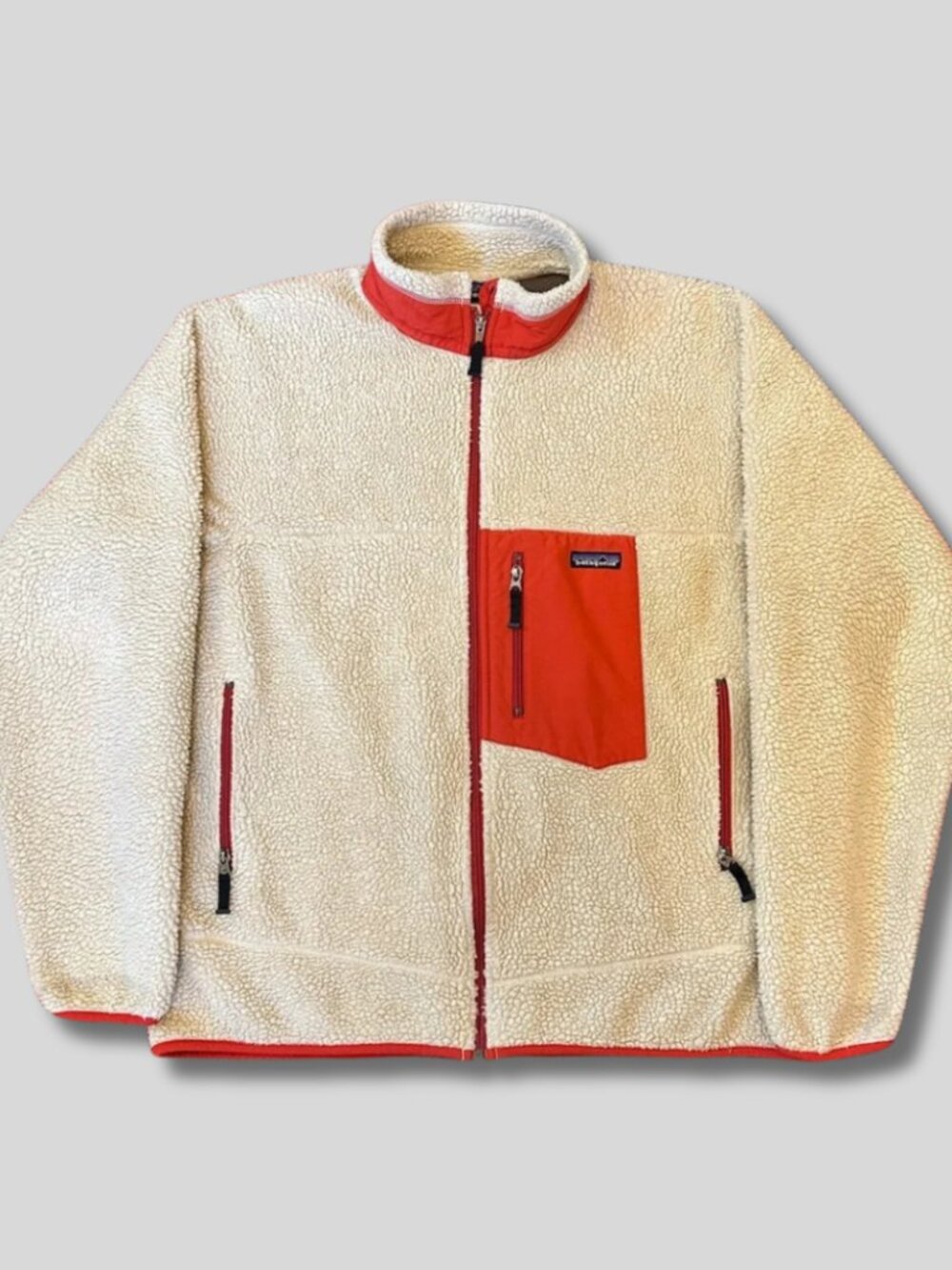 Patagonia Retro-X Jacket 2007 Orange-Red Fleece Classic Vintage Zip Jacket
